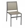 Powder Coating Aluminum Side Chair W/ Textile Back and Seat - AL-5724S - Anthracite Mocha - Powder Coating Aluminum Side Chair W/ Textile Back and Seat - AL-5724S - Anthracite Mocha
