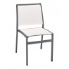 Powder Coating Aluminum Side Chair W/ Textile Back and Seat - AL-5724S - Anthracite White