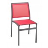 Powder Coating Aluminum Side Chair W/ Textile Back and Seat - AL-5724S - Anthracite Wine