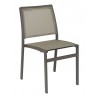 Powder Coating Aluminum Side Chair W/ Textile Back and Seat - AL-5724S - Anthracite Black