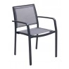 Aluminum Arm Chair with Black Frame - Black