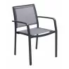 Aluminum Arm Chair with Black Frame - Black - Aluminum Arm Chair with Black Frame - Black