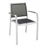 Aluminum Arm Chair with Silver Frame - Black