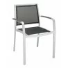Aluminum Arm Chair with Silver Frame - Black - Aluminum Arm Chair with Silver Frame - Black
