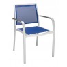 Aluminum Arm Chair with Silver Frame - Blue
