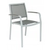 Aluminum Arm Chair with Silver Frame - Silver