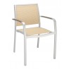 Aluminum Arm Chair with Silver Frame - Light Basket