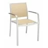 Aluminum Arm Chair with Silver Frame - Light Basket - Aluminum Arm Chair with Silver Frame - Light Basket