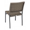 Powder Coating Aluminum Side Chair W/ Mesh Belt Seat and Back - Anthracite Black - Back
