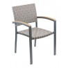 Aluminum Arm Chair W/ Mesh Belt Seat And Back - Anthracite Black