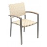 Aluminum Arm Chair W/ Mesh Belt Seat And Back - Taupe