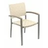 Aluminum Arm Chair W/ Mesh Belt Seat And Back - Taupe - Aluminum Arm Chair W/ Mesh Belt Seat And Back - Taupe
