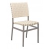 Powder Coating Aluminum Side Chair W/ Mesh Belt Seat and Back - Anthracite Black - Front