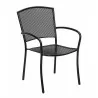 Woodard Café Series Albion Textured Black Arm Chair  - Woodard Café Series Albion Textured Black Arm Chair 