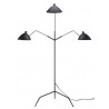 Gyoza Triple Floor Lamp In Matte Black Aluminum Shade - Front