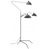 Gyoza Triple Floor Lamp In Matte Black Aluminum Shade - Side