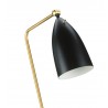 Stickman Floor Lamp Matte Black Aluminum Shade with Brass Stem and Brass Hardware - Head Base