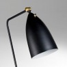 Stickman Floor Lamp Matte Black Aluminum Shade with Black Metal and Brass Hardware - Head Base