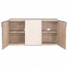 Essentials For Living Alina Shagreen Media Sideboard - Front with Opened Side Cabinets