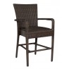 Woodard Et Cetera Padded Counter Stool with Arms in Coffee