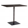 Woodard Et Cetera Rectangular Umbrella Bar Height Table with Weighted Base in Coffee