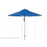 6 1/2' Square Four Panel Aluminum Market Umbrella - 6 1/2' Square Four Panel Aluminum Market Umbrella