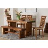 Baxton Bali & Pari Luan Suar Wood 6-piece Dining Set - Lifestyle