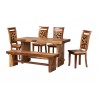Baxton Bali & Pari Luan Suar Wood 6-piece Dining Set - White BG