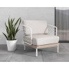 Sunpan Leon Lounge Chair - White - Palazzo Cream - Lifestyle