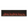 88″ Wide – Deep Indoor Or Outdoor Electric Built-in Only With Black Steel Surround - Red Flame