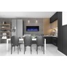 40″ Extra Slim Indoor Or Outdoor Electric Built-in Only Electric Fireplace With Black Steel Surround - Lifestyle