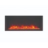 40″ Extra Slim Indoor Or Outdoor Electric Built-in Only Electric Fireplace With Black Steel Surround - Red Flame