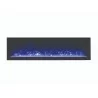 60″ Extra Slim Indoor Or Outdoor Electric Built-in Only Electric Fireplace With Black Steel Surround - Blue Flame - 60″ Extra Slim Indoor Or Outdoor Electric Built-in Only Electric Fireplace With Black Steel Surround - Blue Flame
