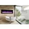 60″ Extra Slim Indoor Or Outdoor Electric Built-in Only Electric Fireplace With Black Steel Surround - Lifestyle - 60″ Extra Slim Indoor Or Outdoor Electric Built-in Only Electric Fireplace With Black Steel Surround - Lifestyle