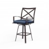 La Jolla Swivel Barstool in Spectrum Indigo w/ Self Welt - Front Side Angle