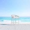 Azzurro Amelia Counter Stool With Matte White Aluminum Frame And Sand All-Weather Rope - Lifestyle