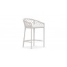 Azzurro Amelia Counter Stool With Matte White Aluminum Frame And Sand All-Weather Rope - Angled