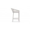 Azzurro Amelia Counter Stool With Matte White Aluminum Frame And Sand All-Weather Rope - Side
