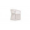 Azzurro Amelia Dining Chair In Matte White Aluminum Frame And Sand All-Weather Rope - Angled