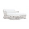 Azzurro Amelia Day Bed With Matte White Aluminum Frame And Sand All-Weather Rope - Angled