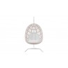 Azzurro Amelia Hanging Chair With Matte White Aluminum Frame And Sand All-Weather Rope - Front