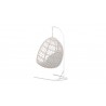 Azzurro Amelia Hanging Chair With Matte White Aluminum Frame And Sand All-Weather Rope - Back Angled