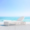 Azzurro Amelia Lounge Chair With Matte White Aluminum Frame And Sand All-Weather Rope - Lifestyle