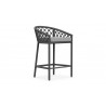 Azzurro Amelia Counter Stool With Matte Charcoal Aluminum Frame And Ash All-Weather Rope - Angled