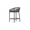 Azzurro Amelia Counter Stool With Matte Charcoal Aluminum Frame And Ash All-Weather Rope - Back Angle