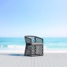 Azzurro Amelia Dining Chair In Matte Charcoal Aluminum Frame And Ash All-Weather Rope - Lifestyle