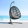 Azzurro Amelia Hanging Chair With Charcoal Aluminum Frame And Ash All-Weather Rope - Lifestyle
