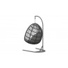 Azzurro Amelia Hanging Chair With Charcoal Aluminum Frame And Ash All-Weather Rope - Back Angled