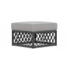 Azzurro Living Amelia Ottoman With Matte Charcoal Aluminum Frame And Ash All-Weather Rope - Back Angled
