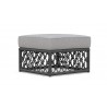 Azzurro Living Amelia Ottoman With Matte Charcoal Aluminum Frame And Ash All-Weather Rope - Angled